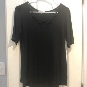 Black cross cross top